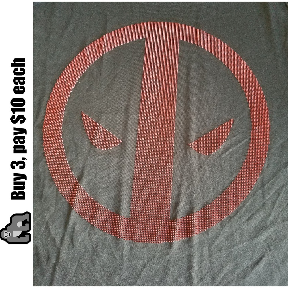 Deadpool Men's T-Shirt Marvel Size L Black